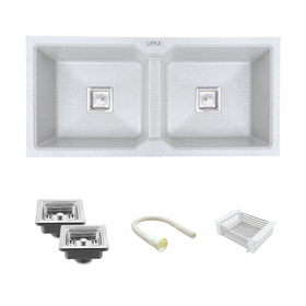 Sand Pluto Double Bowl Kitchen Sink (45 x 20 x 9 Inches) - LIPKA - Lipka Home