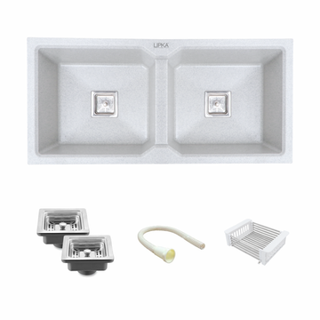 Sand Pluto Double Bowl Kitchen Sink (45 x 20 x 9 Inches) - LIPKA - Lipka Home