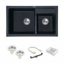 Black Quartz Double Bowl Kitchen Sink (31 x 18 x 9 Inches) - LIPKA - Lipka Home