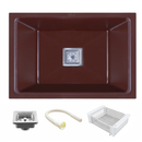 Choco Brown Quartz Single Bowl Kitchen Sink (24 x 18 x 9 Inches) - LIPKA - Lipka Home