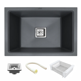 Smokey Grey Quartz Single Bowl Kitchen Sink (24 x 18 x 9 Inches) - LIPKA - Lipka Home