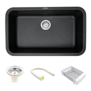 Black Quartz Single Bowl Kitchen Sink (31 x 19 x 9 Inches) - LIPKA - Lipka Home