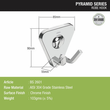 Pyramid 304-Grade Robe Hook - LIPKA - Lipka Home