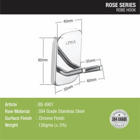 Rose Robe Hook (304-SS) - LIPKA - Lipka Home