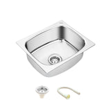 Round Single Bowl Kitchen Sink (18 x 16 x 8 Inches) - LIPKA