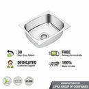 Round Single Bowl 304-Grade Kitchen Sink (18 x 16 x 8 Inches) - LIPKA - Lipka Home