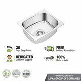 Round Single Bowl 304-Grade Kitchen Sink (20 x 17 x 8 Inches) - LIPKA