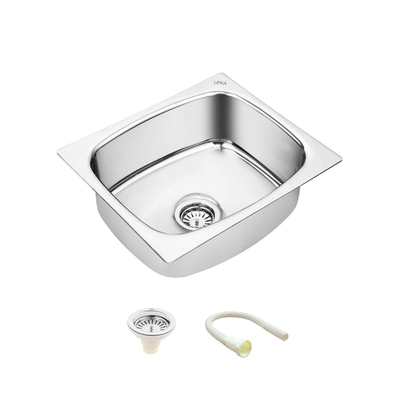 Round Single Bowl 304-Grade Kitchen Sink (20 x 17 x 8 Inches) - LIPKA - Lipka Home