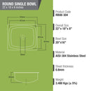 Round Single Bowl 304-Grade Kitchen Sink (22 x 18 x 8 Inches) - LIPKA - Lipka Home