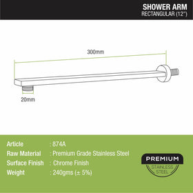 Rectangular Shower Arm (12 Inches) - LIPKA - Lipka Home