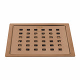Red Exclusive Square Flat Cut Floor Drain in Antique Copper PVD Coating (6 x 6 Inches) - LIPKA