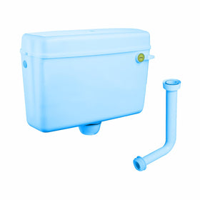 Round Flushing Cistern/ Flush Tank (Sky Blue) |Commode not included| - LIPKA - Lipka Home