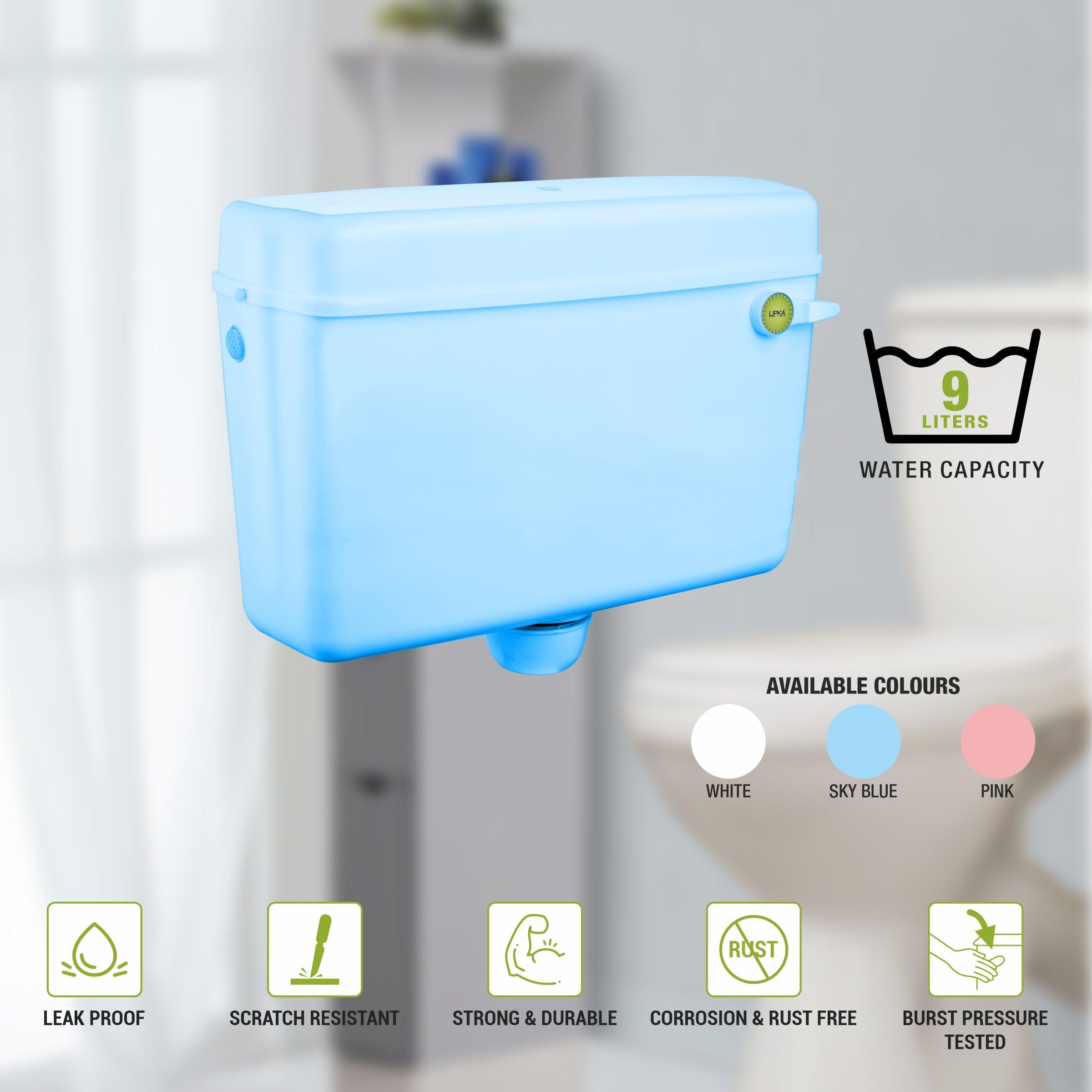 Round Flushing Cistern/ Flush Tank (Sky Blue) - LIPKA - Lipka Home