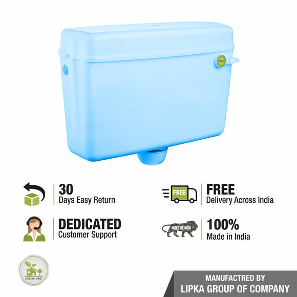 Round Flushing Cistern/ Flush Tank (Sky Blue) |Commode not included| - LIPKA - Lipka Home