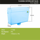 Round Flushing Cistern/ Flush Tank (Sky Blue) |Commode not included| - LIPKA - Lipka Home