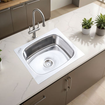 Round Single Bowl Kitchen Sink (20 x 17 x 8 Inches) - LIPKA - Lipka Home