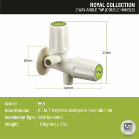 Royal Two Way Angle Valve PTMT Faucet (Double Handle) - LIPKA - Lipka Home