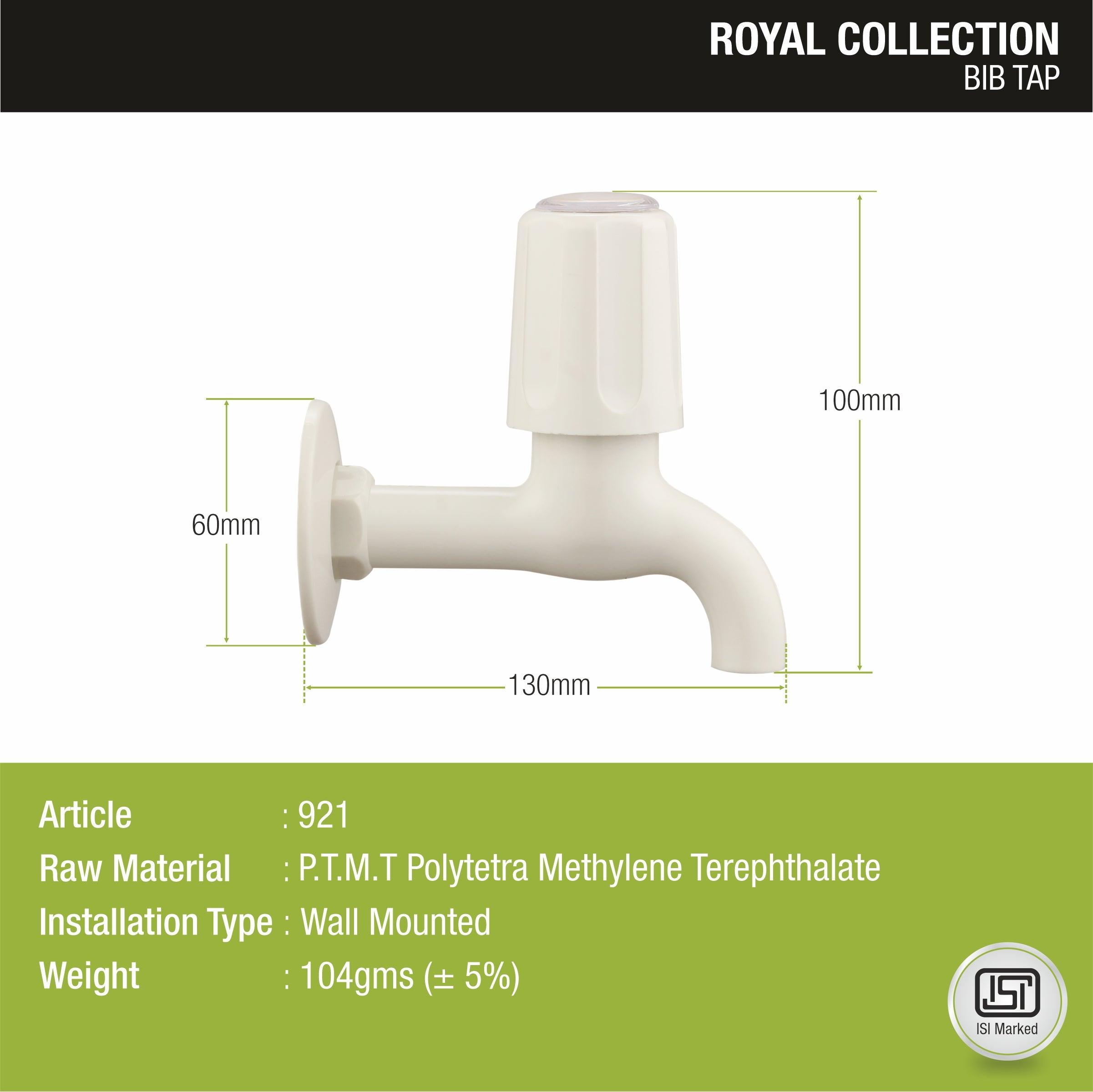 Royal Bib Tap PTMT Faucet sizes and dimensions