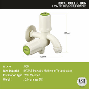 Royal Two Way Bib Tap PTMT Faucet (Double Handle) - LIPKA - Lipka Home