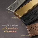 Marble Insert Shower Drain Channel - Yellow Gold (18 x 4 Inches) - LIPKA