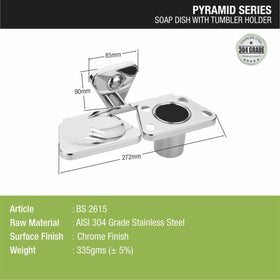 Pyramid 304-Grade Soap Dish with Tumbler Holder - LIPKA - Lipka Home