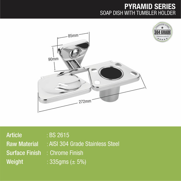 Pyramid 304-Grade Soap Dish with Tumbler Holder - LIPKA - Lipka Home