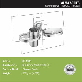Alma Soap Dish with Tumbler Holder (304-SS) - LIPKA - Lipka Home