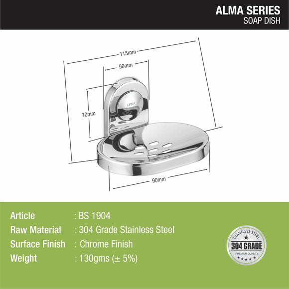 Alma Soap Dish (304-SS) - LIPKA - Lipka Home