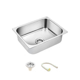 Square Single Bowl 304-Grade Kitchen Sink (24 x 18 x 9 Inches) - LIPKA