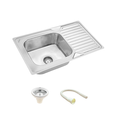 Square Single Bowl Kitchen Sink with Drainboard (32 x 20 x 8 Inches) - LIPKA - Lipka Home