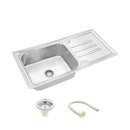 Square Single Bowl Kitchen Sink with Drainboard (42 x 20 x 9 Inches) - LIPKA - Lipka Home