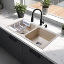Sand Choco Quartz Double Bowl Kitchen Sink (45 x 20 x 9 Inches) - LIPKA - Lipka Home