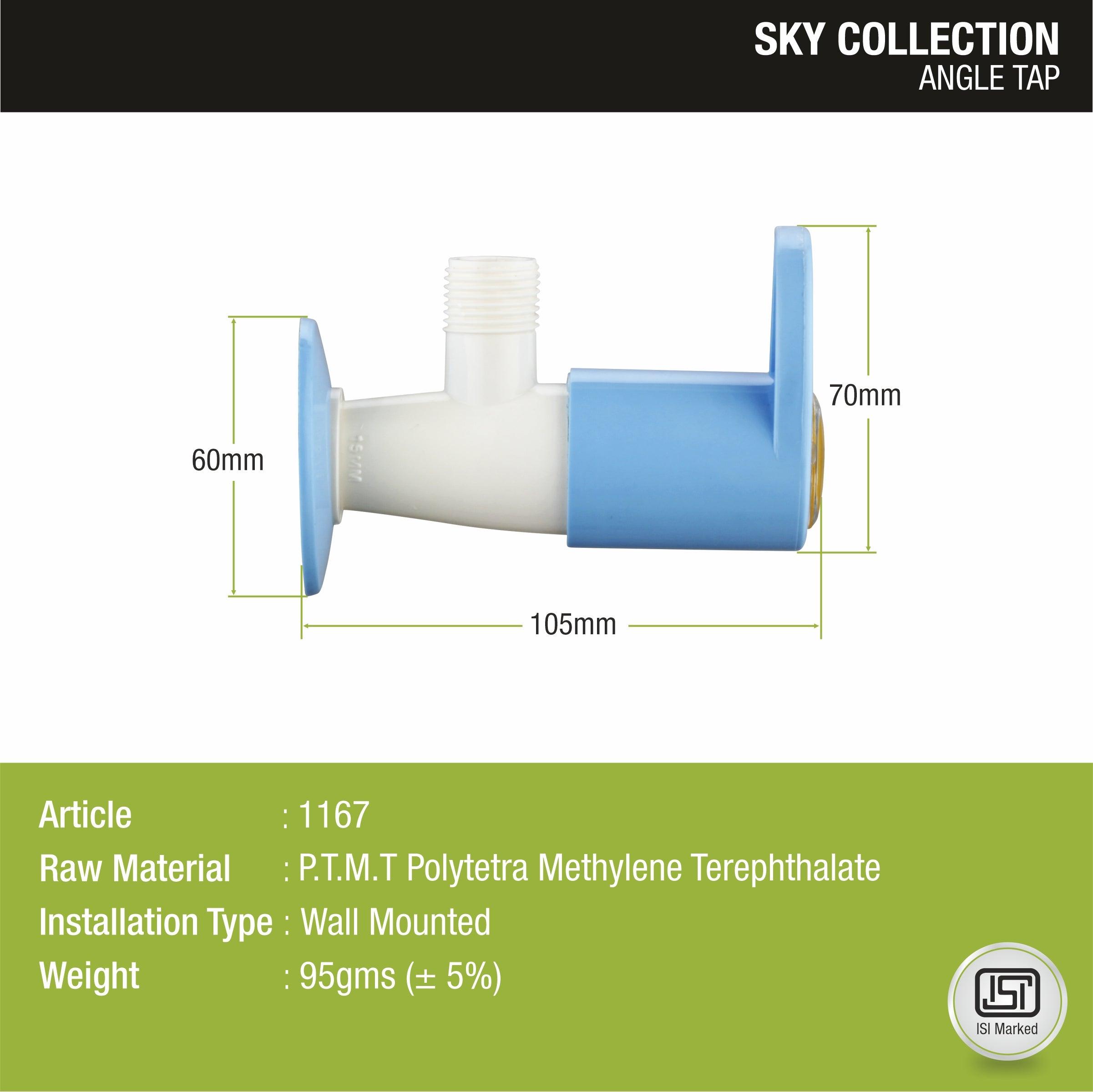 Sky Angle Valve PTMT Faucet sizes and dimensions