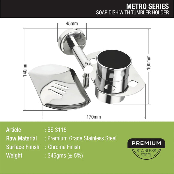 Metro Soap Dish with Tumbler Holder - LIPKA - Lipka Home