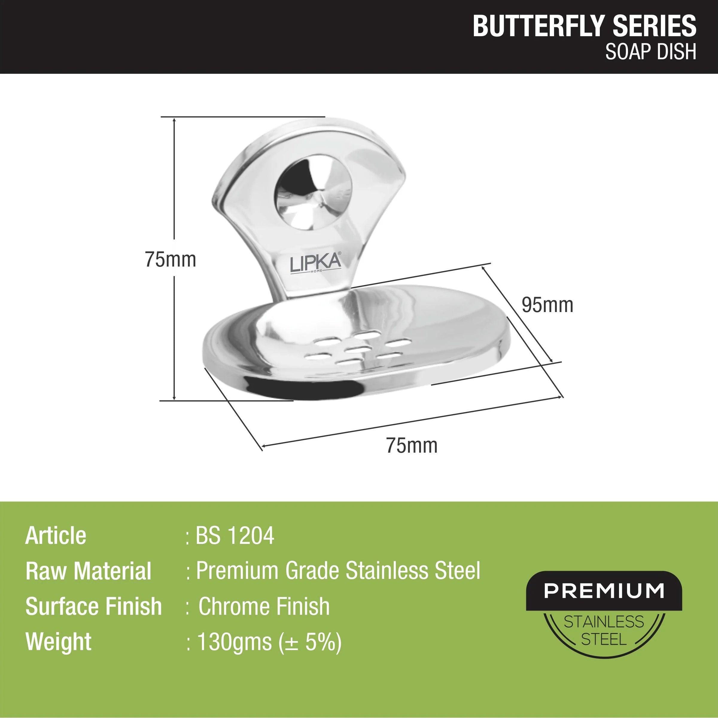 Butterfly Soap Dish size and dimension