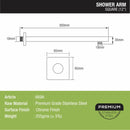Square Shower Arm (12 Inches) - LIPKA - Lipka Home