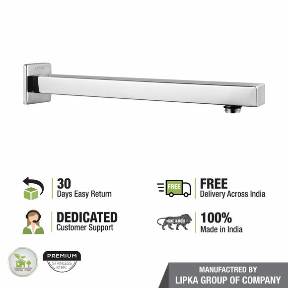 Square Shower Arm (15 Inches) - LIPKA - Lipka Home