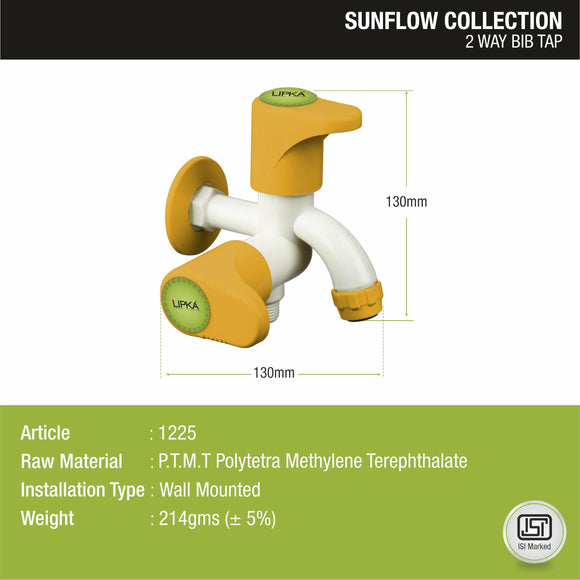 Sunflow Two Way Bib Tap PTMT Faucet (Double Handle) - LIPKA - Lipka Home