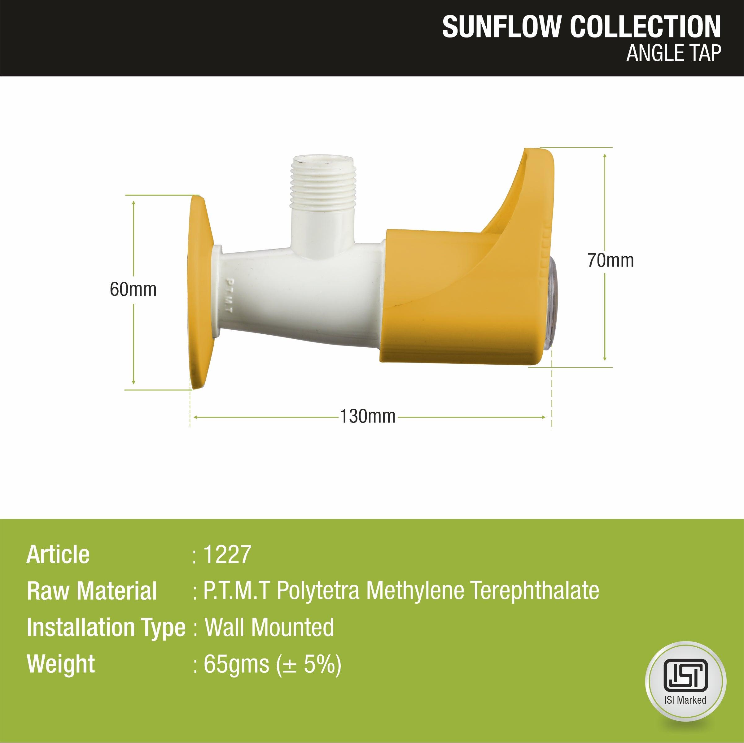 Sunflow Angle Valve PTMT Faucet sizes and dimensions