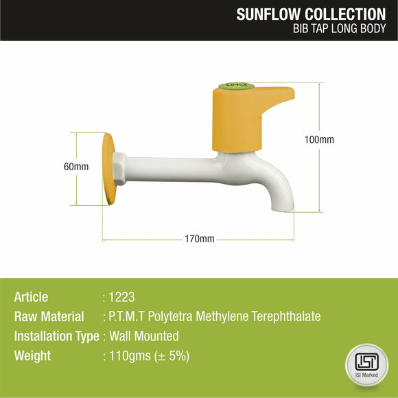Sunflow Bib Tap Long Body PTMT Faucet - LIPKA - Lipka Home