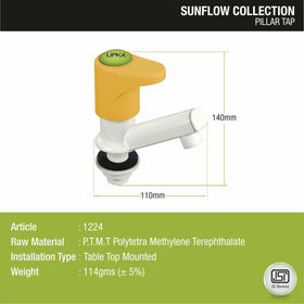 Sunflow Pillar Tap PTMT Faucet - LIPKA - Lipka Home