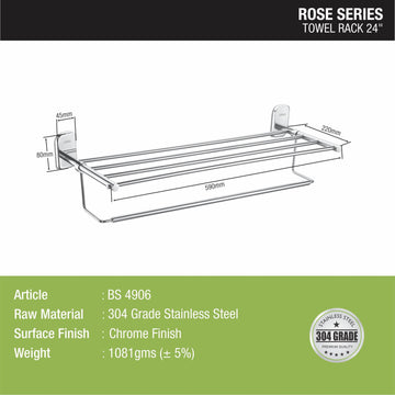 Rose Towel Rack 304-SS (24 Inches) - LIPKA - Lipka Home