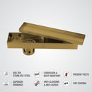 Tile Insert Shower Drain Channel - Yellow Gold (12 x 3 Inches) - LIPKA - Lipka Home