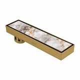 Tile Insert Shower Drain Channel - Yellow Gold (12 x 3 Inches)