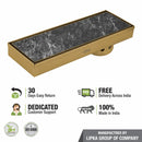 Tile Insert Shower Drain Channel - Yellow Gold (12 x 4 Inches) - LIPKA - Lipka Home