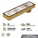 Tile Insert Shower Drain Channel - Yellow Gold (18 x 3 Inches) - LIPKA - Lipka Home