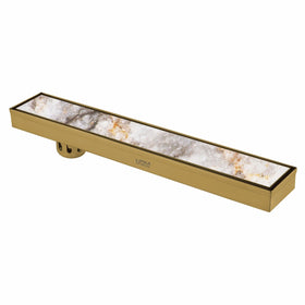 Tile Insert Shower Drain Channel - Yellow Gold (24 x 3 Inches) - LIPKA - Lipka Home