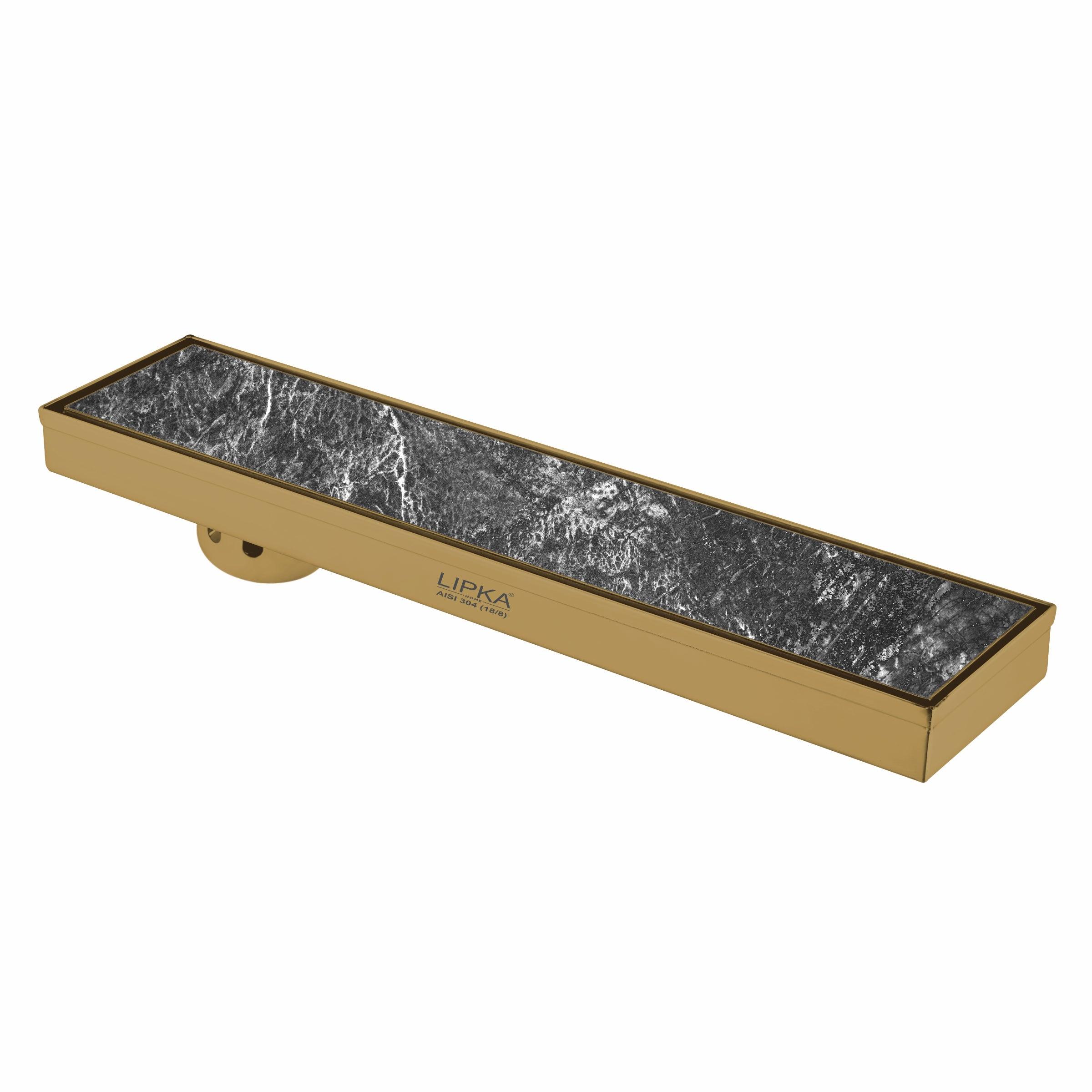 Tile Insert Shower Drain Channel - Yellow Gold (24 x 4 Inches)