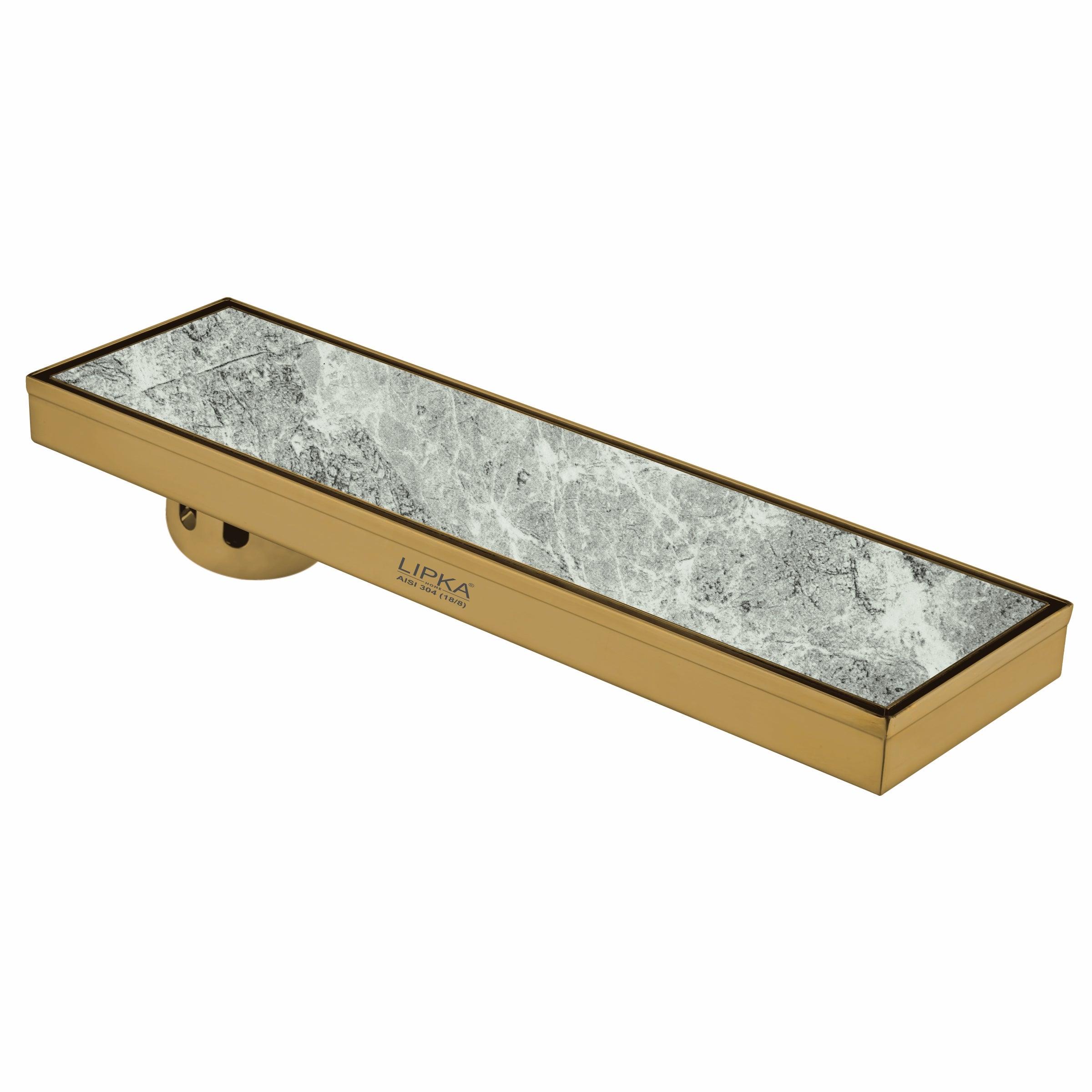 Tile Insert Shower Drain Channel - Yellow Gold (24 x 5 Inches)