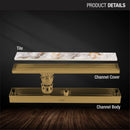Tile Insert Shower Drain Channel - Yellow Gold (32 x 3 Inches) - LIPKA - Lipka Home